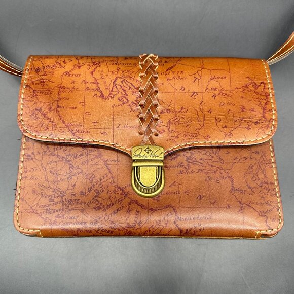 Patricia Nash Brown Leather Crossbody Shoulder Bag Purse Removable Strap Clutch - Picture 4 of 13